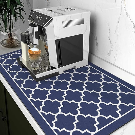 WISELIFE Dish Drying Mat Super Absorbent Drying Mat Large Dish Drying Mats for Kitchen Counter Easy Clean Dish Mat Kitchen Drying Mat18"x 28" Stylish Blue