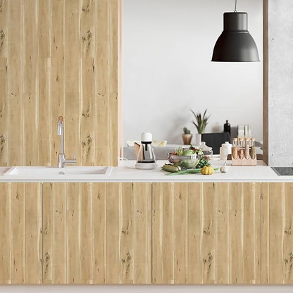 Yun-aeon Realistic Wood Peel and Stick Wallpaper 17.7"x120" Contact Paper Grain Self-Adhesive Film Waterproof & Removable Wallpaper Decorative Vinyl for Kitchen Countertops Cabinets