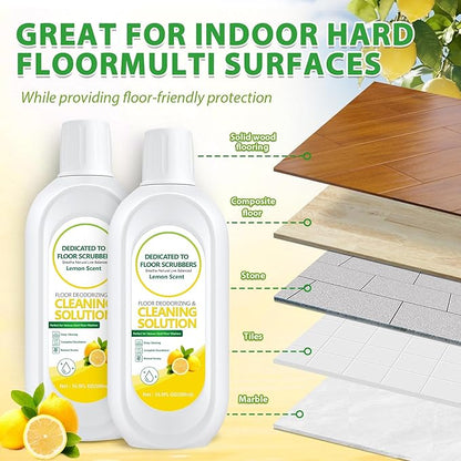 Floor Cleaning Solution Compatible with Tineco – Lemon Floor Cleaner – Long-Lasting, Zesty Scent – For All Cordless Wet/Dry Vacuum Mop Cleaner & Robot Vacuums with Mopping (2 Bottle)