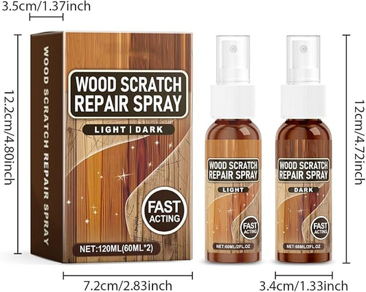 Hardwood Floor Polished, 3.4x12cm 2 Count Wood Scratch Repair Liquid, High Gloss Restorer for Scuffed Surfaces on Timber Chairs and Parquet Flooring