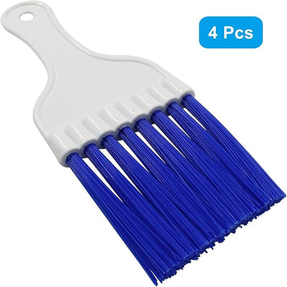 4 Packs Blue Air Conditioner Condenser Cleaning Brush Ac Coil Cleaner Brush HVAC Refrigerator Coil Cleaning Brush