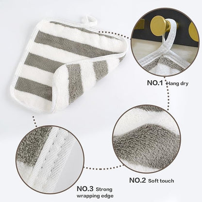 SINLAND Microfiber Facial Cloths Fast Drying Washcloth 8inch x 8inch Absorbent Face Wash Cloth Soft Makeup Remover Cloths