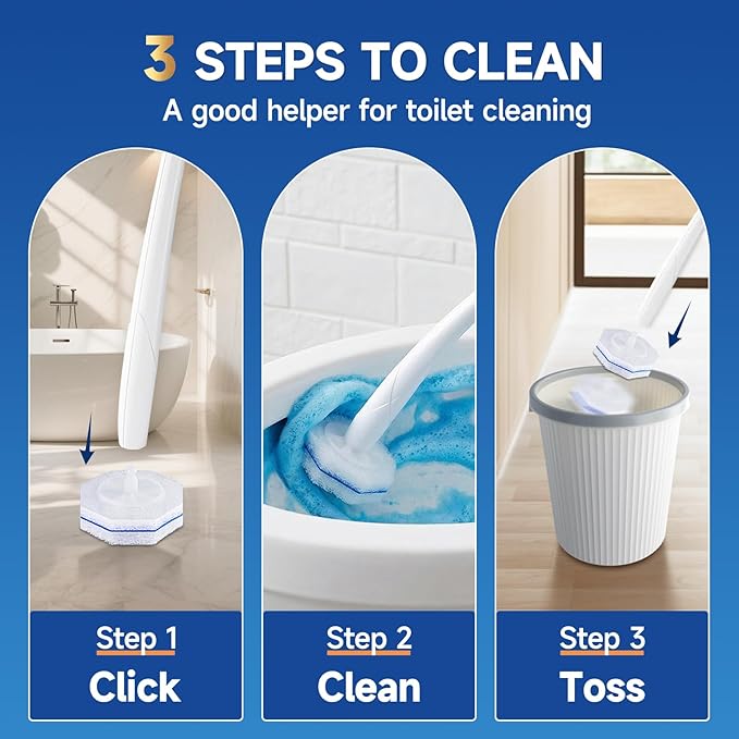 20 Count Toilet Wand Refills for Clorox, 5X Cleaning Power Toilet Bowl Cleaners & High-Density Disposable Toilet Brush Scrubber - No Falling Apart, Instant Foam for Bathroom Cleaning