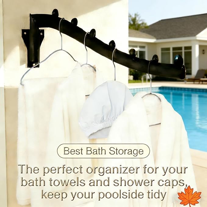 2pcs Swing Clothes Hanger Rack,Wall Mounted Clothes Rack,Heavy Duty Folding Drying Rack,Space Saving Clothes Hanger Organizer for Bathroom,Bedroom,Laundry Room