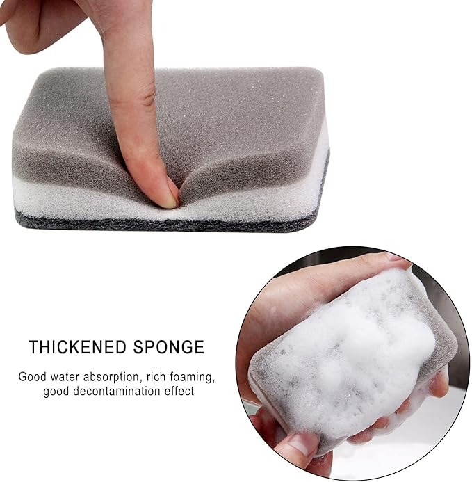 Sponge Individually Wrapped, Kitchen Dishwashing Sponges Bulk, Non Scratch Dishes Scouring Pad, Odor-Free Cleaning Sponge Wipes Scrubber Suitable for Travel Camping Apartments(24 Pack)