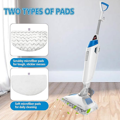 4 Pack Steam Mop Pads Replacement for Bissell Powerfresh Steam Mop 1940 1440 1544 1806 2075 Series, Model 5938 19402 19404 19408 19409 1940A 1940F 1940Q 1940T 1940W, Microfiber Washable, Reusable