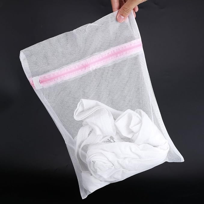 2 Mesh Laundry Bags for Delicate Garments - Fine Mesh Wash Machine Bags for Women's Underwear, Bras, Hosiery, Stockings, Blouses (40x50cm)