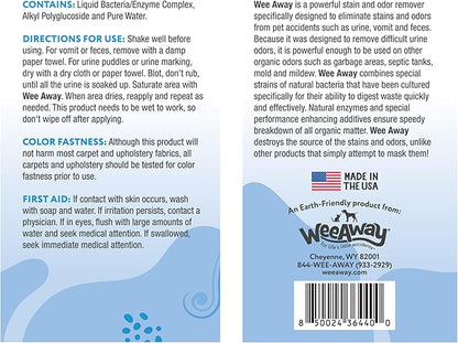 Wee Away Pet Urine Stain & Odor Remover – Natural Enzymatic Cleaner for Puppy Potty Training, Dog Pee – Eliminates Odors at the Source – Unscented, 32 fl oz