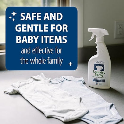 Dr. Brown's Laundry Spray Stain and Odor Remover for Baby Clothes, Hypoallergenic, Fragrance-Free, 16 fl oz, 3-Pack