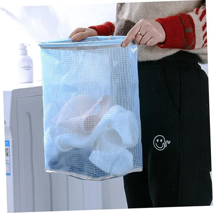 Laundry Basket Wall-mounted Folding Nylon Iron Easy Clean Storage for Bathroom Clothes Organizer