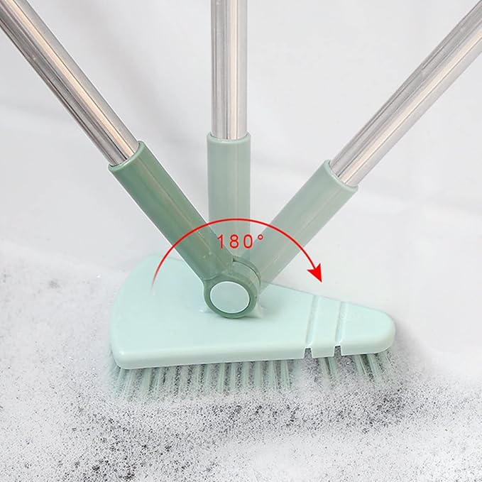 Cleaning Brush with Long Handle Floor Scrubbers for Tub Tile Cleaning Supplies Scrub Brush for Bathroom Bathtub Toilet Floor Kitchen Apartment Essentials forfor Women Men (Green)