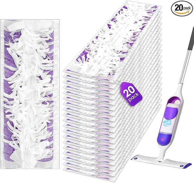 (20 Count) Disposable Mopping Pad Refills Compatible with Swiffer PowerMop, Spray Cleaning Replacement Pads, Multi-Surface Mop Refills for Floor Cleaning, 20 Pieces Spare Pack