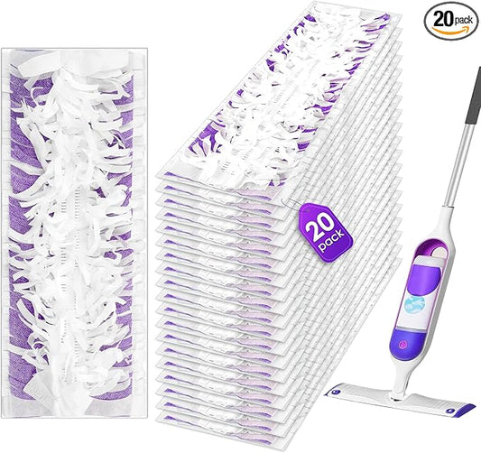 (20 Count) Disposable Mopping Pad Refills Compatible with Swiffer PowerMop, Spray Cleaning Replacement Pads, Multi-Surface Mop Refills for Floor Cleaning, 20 Pieces Spare Pack