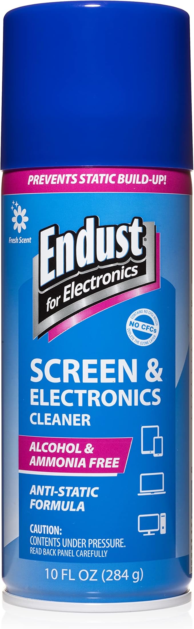 Endust for Electronics; Anti-Static Screen & Electronics Multi-Surface Cleaning Spray; Foaming, Streak & Residue Free; Ammonia & Alcohol Free, Oil & Wax Free; 10 oz. Aerosol (096010)