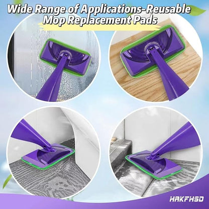8 Pack Reusable Mop Replacements Pads Compatible for Swiffer Wet Jet Mop, Wet Spray Pad Refill Pads for Wet Jet Mop- Dry Wet Use for 10-12inch Wet Spray Mops- Suitable for Hardwood Floor Cleaning