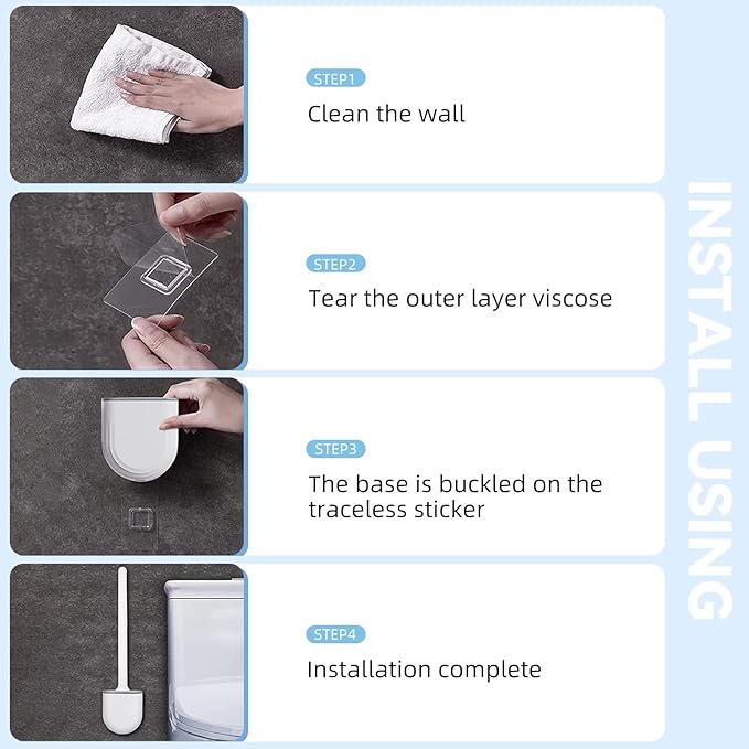 RV Silicone Toilet Brush with Holder, Toilet Bowl Brush for RV Travel Trailers/Campers, Anti-Drip Anti-Roll Compact Toilet Cleaner for Small Bathroom,Made by RVers for RVers