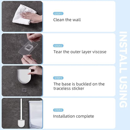 RV Silicone Toilet Brush with Holder, Toilet Bowl Brush for RV Travel Trailers/Campers, Anti-Drip Anti-Roll Compact Toilet Cleaner for Small Bathroom,Made by RVers for RVers