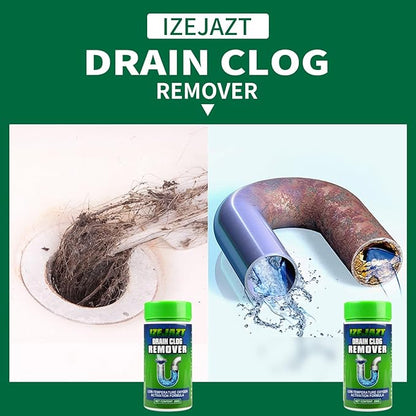 Drain Clog Remover Powder - Fast Acting Formula for All Drains, Kitchen, Bathroom, Sink & Shower - 100% Effective to Eliminate Hair, Grease, and Blockages - [1Pack ]