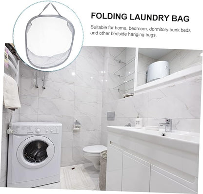 Alipis 1pc Foldable Hanging Laundry Basket Gray Storage Container for Clothes Toys and Towels Space-saving Organizer for Home Bedroom and Dorm Use