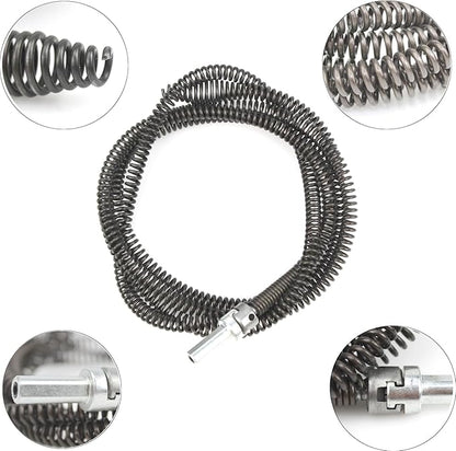 Amonk 6.5Ft/2M Drill Snake for Plumbing Drain Auger Cable with Drill Connector 10mm Flexible Plumbing Snake Clog Remover Drill Pipe Cleaner for Kitchen, Bathroom and Shower Sink
