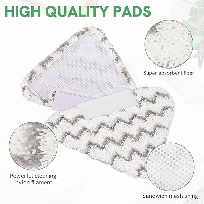Sgizoku Triangle Steam Mop Replacement Pads for Shark Lift-Away Pro Steam Pocket Mop and Shark Genius Steam Pocket Mop System S3973D S3973 S5003D S6002 Vacuum Cleaner (6 Pack)