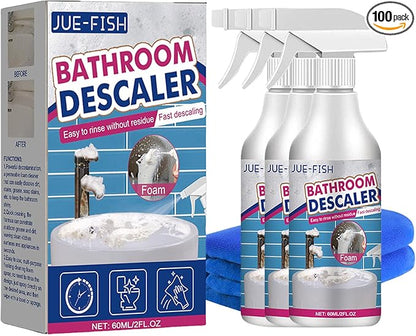 Lanenow Jue-Fish Bathroom Descaler Foam Cleaner - Stubborn Stains Remover, Fresh Scent, All Purpose Bubble Spray (3pcs)