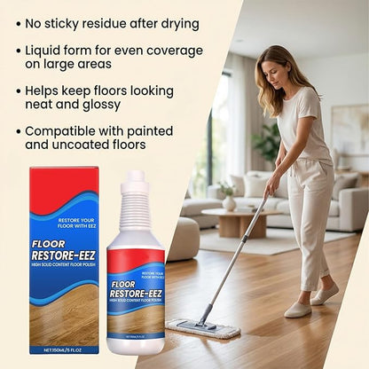 Emesak Hardwood Floor Restorer and Polish - High Gloss Shine Enhancer for Wood, Laminate, Vinyl & Bamboo - 5oz Quick Dry Protective Care - Helps Conceal Scratches & Daily Scuffs