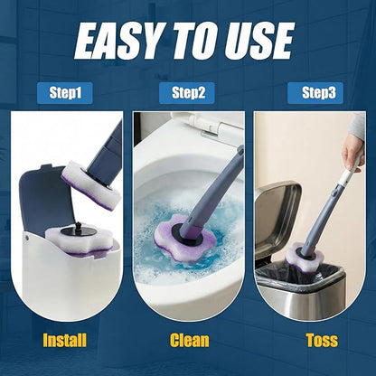 100PCS Toilet Bowl Wand Refills, Replacement Heads for Bathroom Washroom Cleaning Pads, Disposable Toilet Brush Refills Compatible with Household Brush Scrubber Cleaning Refill Lavender Breeze