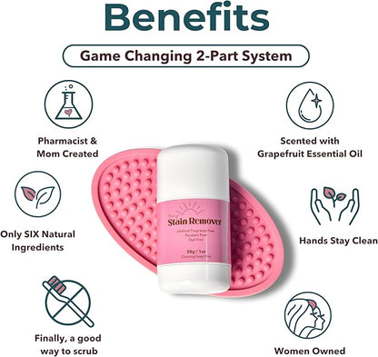 Mary's Stain Remover - Replacement Cartridges (2-Pack) - Requires Stain Stick Outer Case. Natural & Effective, Only 6 Ingredients, For Baby Clothes, Kids & Toddlers, Sport, Tough Stains