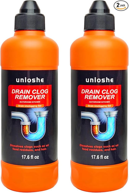 Drain Clog Remover and Drain Cleaner, Unclogs and Removes Hair, Soap Scum and Blockages, for Bathroom, Kitchen, Sink, Tubs (2-Pack)