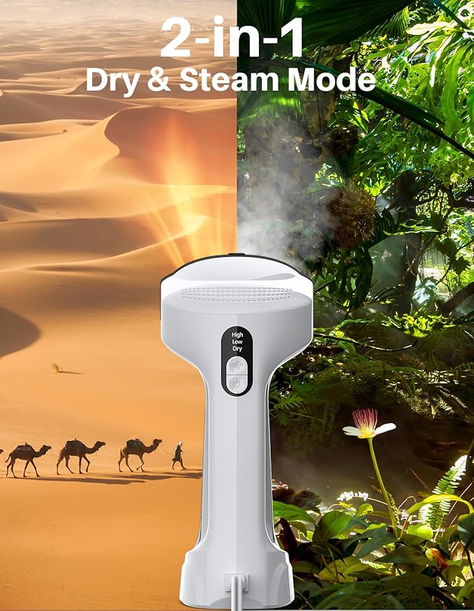 Sweepulire Vacuum Steamer for Clothes, Dual Water Tank 320ml (160ml x2), 3500Pa Suction Handheld Clothes Steamer, 3 Modes, LED Display, Steaming & Ironing 2 In 1Steamers for Clothes (110-120V)