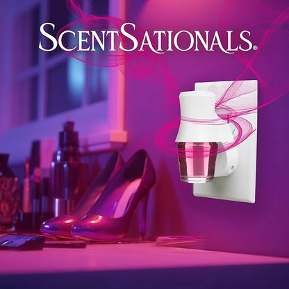Scentsationals Plug in Air Freshener Starter Set – Swivel Plug Fragrance Oil Diffusers & 2 Long Lasting Scent Refills - Girlfriend Night Scent