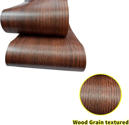 Teemall 10M Black Wood Grain Removable PVC Waterproof Border Wall Decor Removable Self Adhesive Kitchen Bathroom Tiles Sticker Wallpaper 4.2x390 (Brown, 2" x 390")