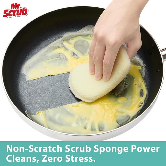 Sponges Kitchen Scrub Dish Sponge Scouring Pad, 6 Pack Cleaning Brush Scrubber Supplies for Soap, Dishwashing Dinnerware Sets Pan Pot Glass Dishwasher Sink Bathroom Towels Cloth Rags Holder