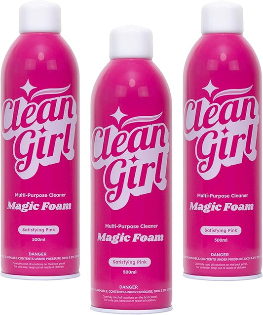 Magic Foam - Satisfying Pink Foaming All-Purpose Cleaner - 500ml Each (Pack of 3)
