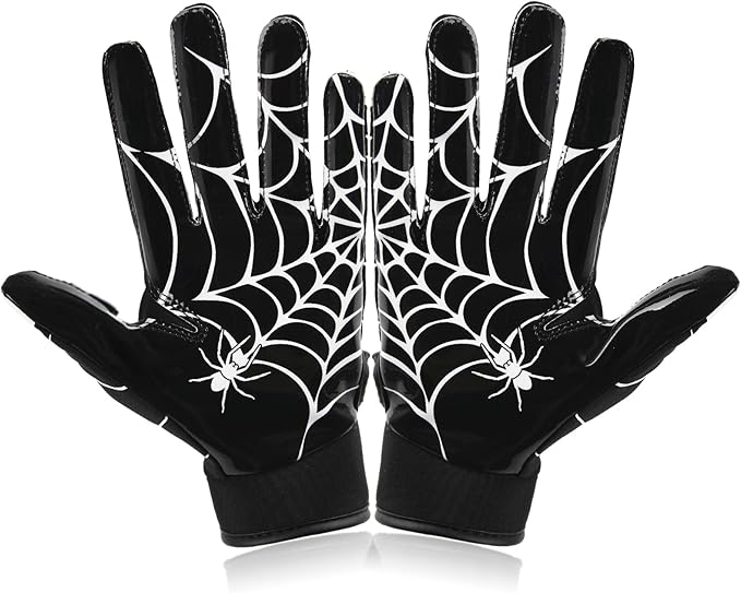 Kids Football Gloves Youth Enhanced Grip Silicone Wide Receiver Gloves