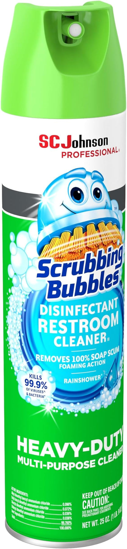 Scrubbing Bubbles Disinfectant Restroom Cleaner Ii, Rain Shower Scent, 25 Oz Aerosol Spray