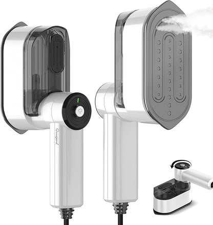 Travel Steamer for Clothes Small Iron - 1000W Portable Steamer & Mini Iron,10s Fast Heat, Handheld Mini Steamer with 8FT Cord, Foldable Handle, Travel, College Dorm & Home Essentials (White)