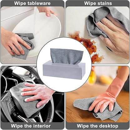 Pull-Out Microfiber Cleaning Cloths in Box, 2026 New 20 Pieces Pull-Out Cleaning Cloths, Reusable Cleaning Rags, Soft Absorbent Cloths, Streak-Free Wipes, Suitable for Kitchen Car Care (Yellow)