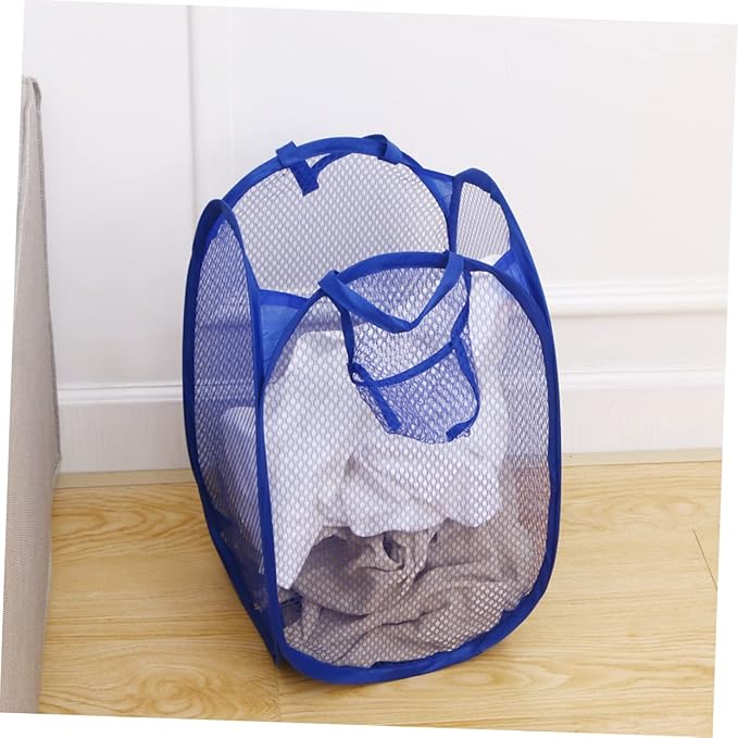 GLEAVI College Laundry Bag Foldable Laundry Basket Mesh Material Organizer Bins Storage Basket for Toys Dirty Clothes