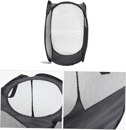ULTECHNOVO Collapsible Laundry Basket Lightweight Portable Laundry Hamper Handles Black for Bedroom Living