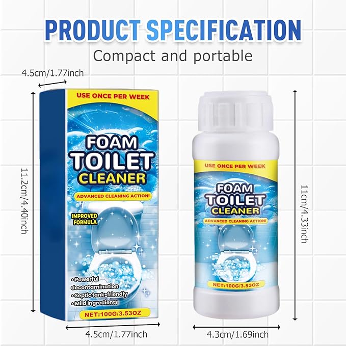 Foam Toilet Cleaner, 2025 Upgrade Toilet Bowl Cleaner, Advanced Bathroom Cleaner for Home, Non-Toxic Toilets Cleaning Powder with Families (3)