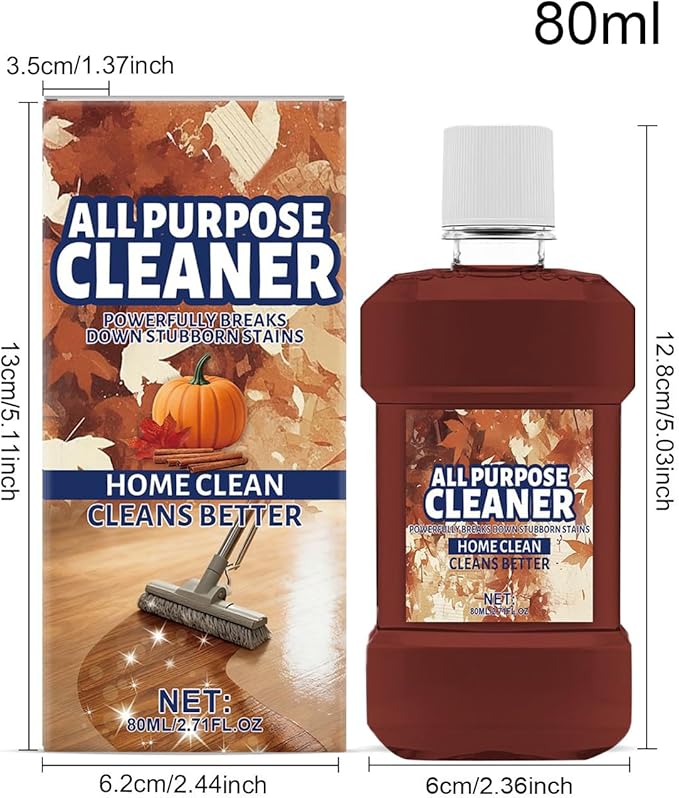 Floor Cleaner - Multi Stain Removal Liquid, Concentrated 80ml Cleaning Solution with Deep Formula, Fast Acting Dirt Lift Feature, Ideal for Home Bathroom Kitchen Tile Grout Glass C