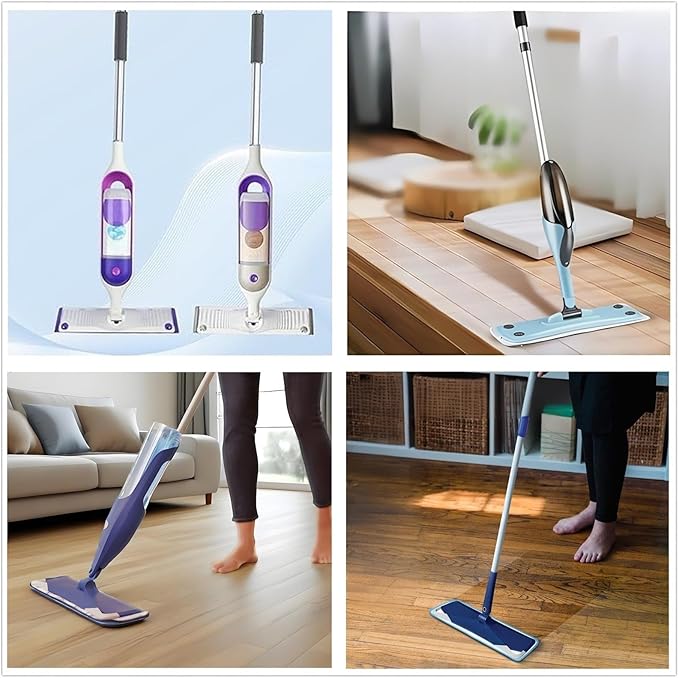 10 Pcs Reusable Mop Pads,16 Inch Microfiber Wet Dry Floor Clean Mop Pad Refill Compatible with Swiffer PowerMop Bona Mop & Other 13-16 Inch Spray Mop
