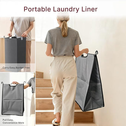 3-Compartment Laundry Cart with Lockable Wheels & Lid 180L Large Wheeled Laundry Basket Heavy-Duty Sorting Organizer for Laundry Room (Grey)