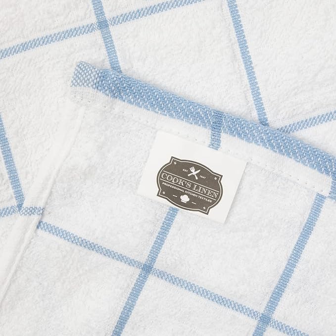 Arkwright Kitchen Tea Towels - (Pack of 12) Soft, 100% Cotton Terry Dishcloths, Highly Absorbent & Quick Dry, Hand Washcloths for Washing, Drying, and Cleaning, 15 x 25 in, Blue