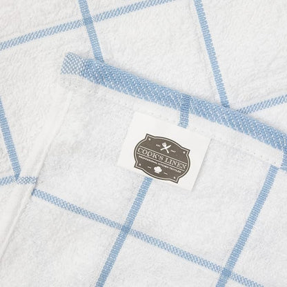 Arkwright Kitchen Tea Towels - (Pack of 12) Soft, 100% Cotton Terry Dishcloths, Highly Absorbent & Quick Dry, Hand Washcloths for Washing, Drying, and Cleaning, 15 x 25 in, Blue