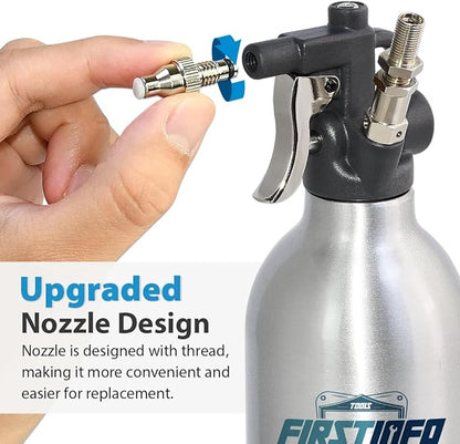 FIRSTINFO A1637 (3rd Gen) Patented Lightweight Max. Pressure 140psi / 620ml Thickened Aluminum Canister Refillable Aerosol Spray Can | Compressed Air Sprayer | Wide Mist Spray Only