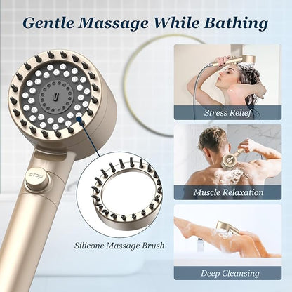 FEELSO Filtered Shower Head with Handheld, High Pressure 4 Spray Showerhead with Filters & Upgraded Anti-clog Nozzles for Hard Water -Remove Chlorine, Reduce Dry Itchy Skin -ON/OFF Switch