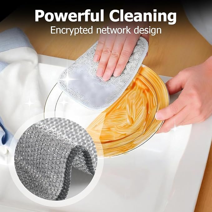 Multipurpose Wire Dishwashing Rags for Wet and Dry, Double Layer Wire Cleaning Cloths for Sinks Pots Pans, Thick Non Scratch Wire Dishcloth Scrubbing Pads Kitchen Supplies, Towel Wire Cleaning (20)